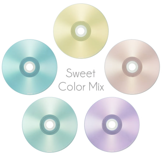 【販売終了】マクセル maxell 音楽用 CD-R インクジェットプリンター対応「Sweet Color Mix Series」 80分 (5枚パック) CDRA80PSM.5S