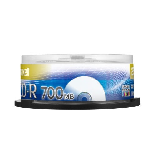 【販売終了】マクセル maxell データ用 CD-R 48倍速対応 インクジェットプリンター対応(ノンワイド) 700MB スピンドルケース 25枚 CDR700S.PNW.25SP