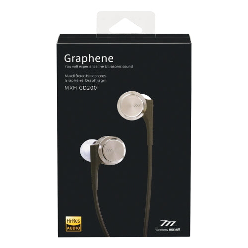 【販売終了】マクセル maxell 【ハイレゾ対応】 カナル型 イヤホン(ヘッドホン) 『Graphene(グラフェン)』 MXH-GD200