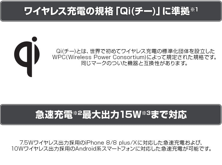 Qi チー対応ワイヤレス充電器 Air Voltage エアボルテージ WP-PD40 急速充電