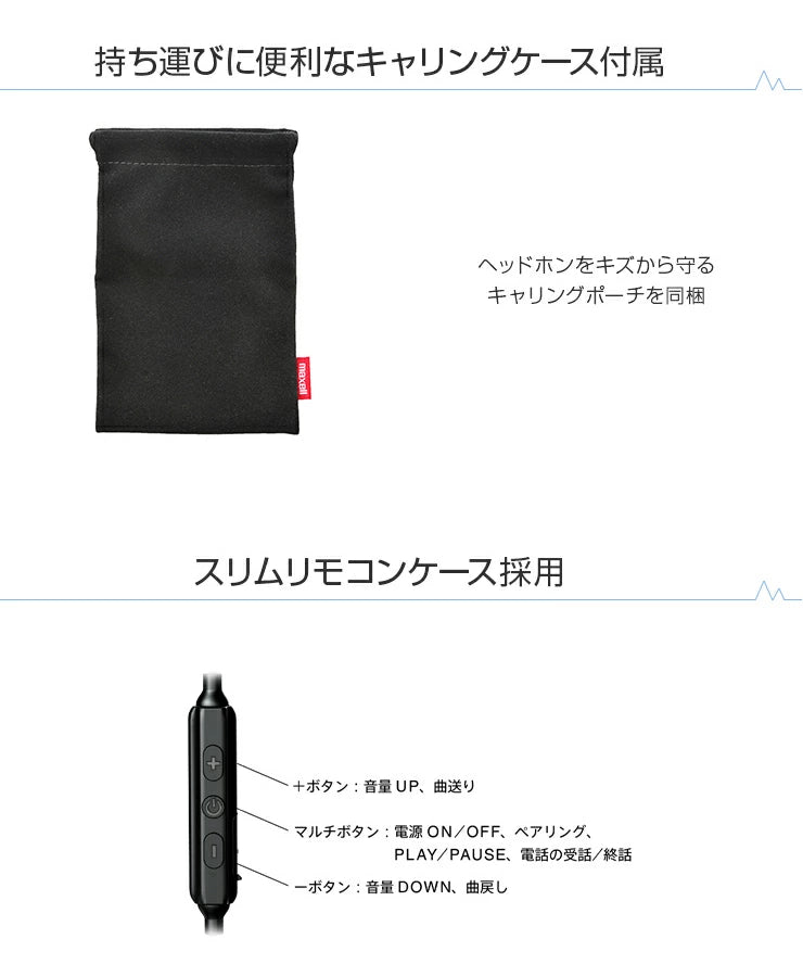 【販売終了】Bluetooth®対応ワイヤレスカナル型ヘッドホン MXH-BTGD50 『Graphene(グラフェン)』