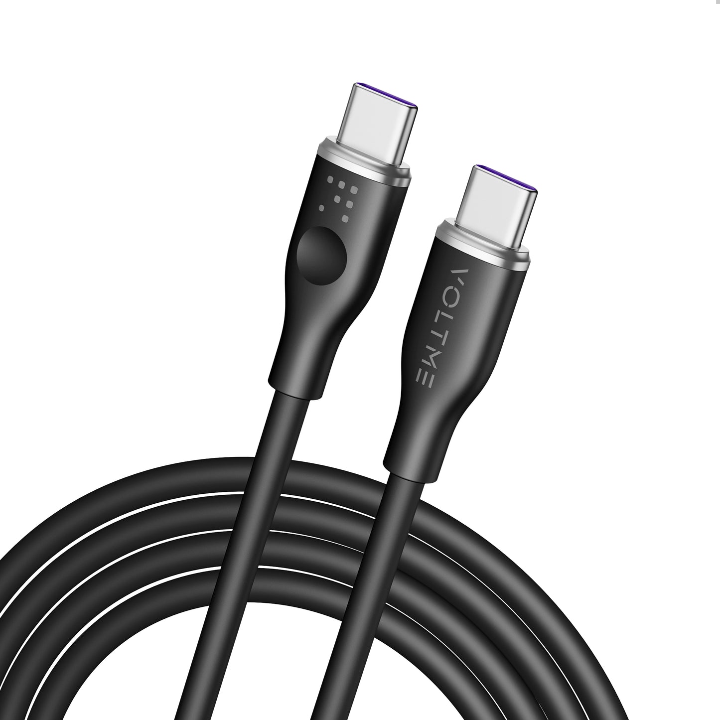 VOLTME モスシリーズ(Eマーカー)シリコン 充電ケーブル USB-C&USB-C 100W 1.8m