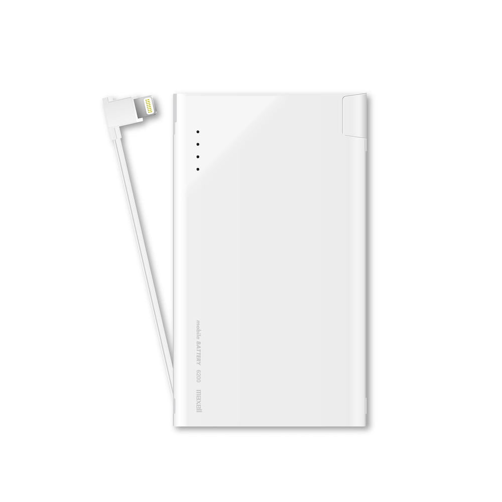 【販売終了】Lightningコネクタ専用モバイルバッテリー MPC-CL6200P Lightningコネクタ専用ケーブル一体型 6200mAh 「Made for iPhone/iPad 」取得