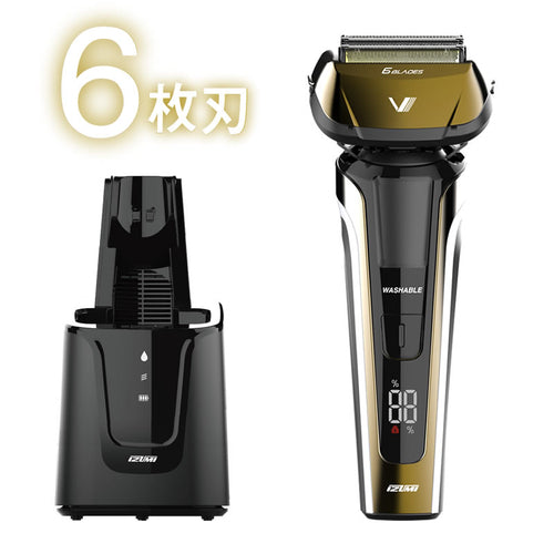 【販売終了】往復式シェーバー ハイエンドシリーズ Z-DRIVE 6枚刃 IZF-V991-N 洗浄器付き 日本製
