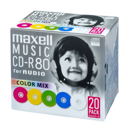 マクセル maxell 音楽用 CD-R カラーMIX CDRA80MIX.S1P5S/S1P10S/S1P20S