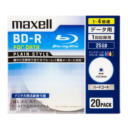 マクセル maxell データ用ブルーレイディスク BD-R PLAIN STYLE（1～4倍速対応）BR25PPLWPB.5S/10S/20S