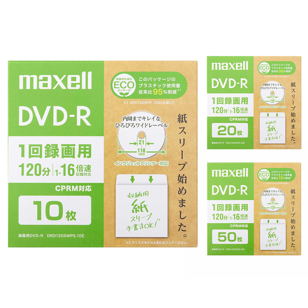 録画用DVD-R　DRD120SWPS