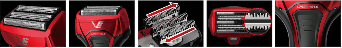 《アウトレット》往復式シェーバー   ソリッドシリーズ   S-DRIVE   5枚刃  IZF-V579-R-EA   替刃付属